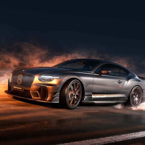 Bentley Continental GT Supersports front view with new aero package and large rear wing.